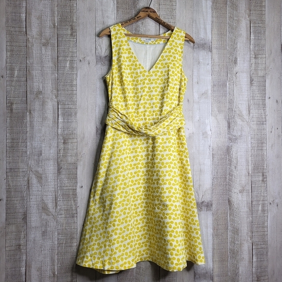 Boden Yellow Sleeveless Linen/Cotton Dress. Size 6 - Picture 2 of 15
